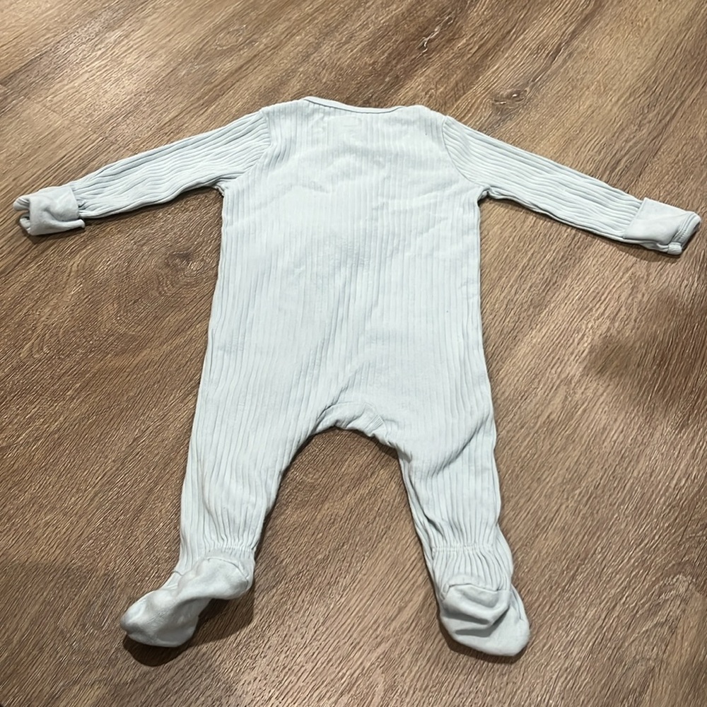 Cloud Island Ribbed Zippered Footie in Blue - Size  0-3M